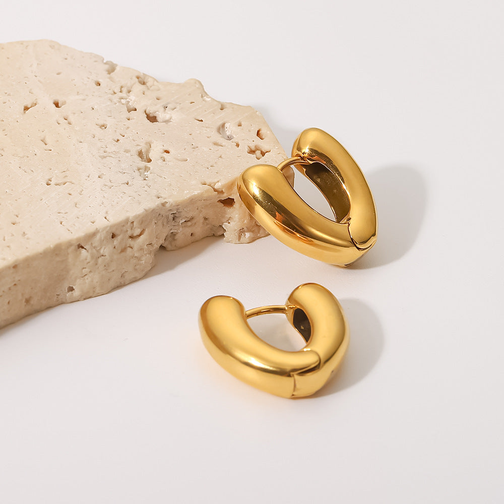 Wholesale 18K Gold Plated Stainless Steel Twisted Earrings